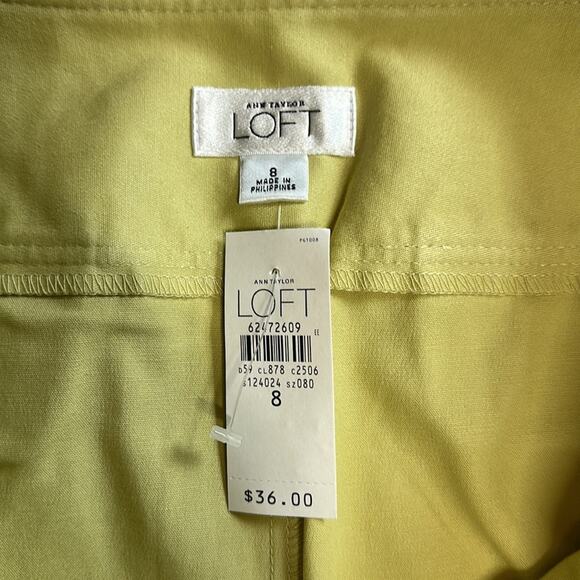 Ann Taylor LOFT Lot of 2 Mini Shift Skirts Purple Lime Green Pockets Sz 8 Office - Picture 14 of 16